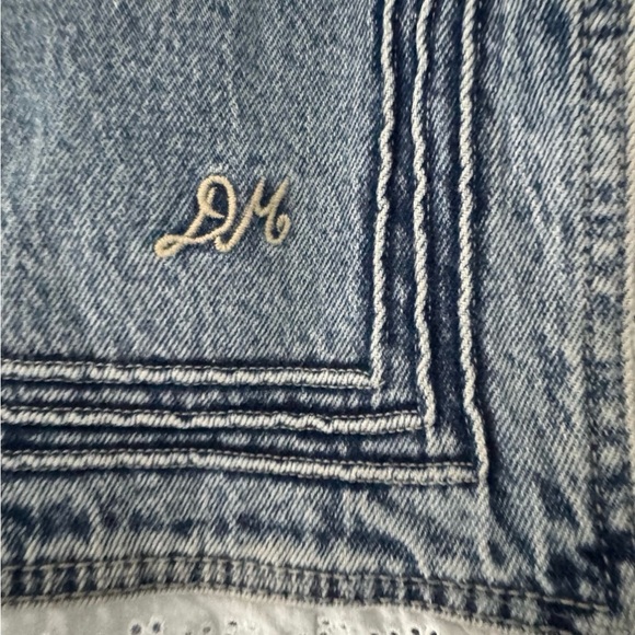 Barrel Sleeve Denim Jacket with Lace Trim - Picture 5 of 6
